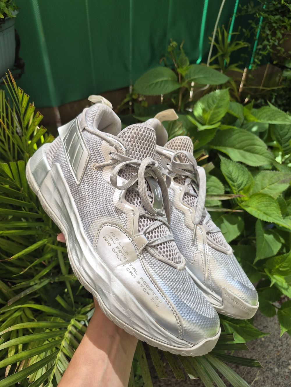 Adidas Dame EXTPLY Grey Silver Basketball Shoes